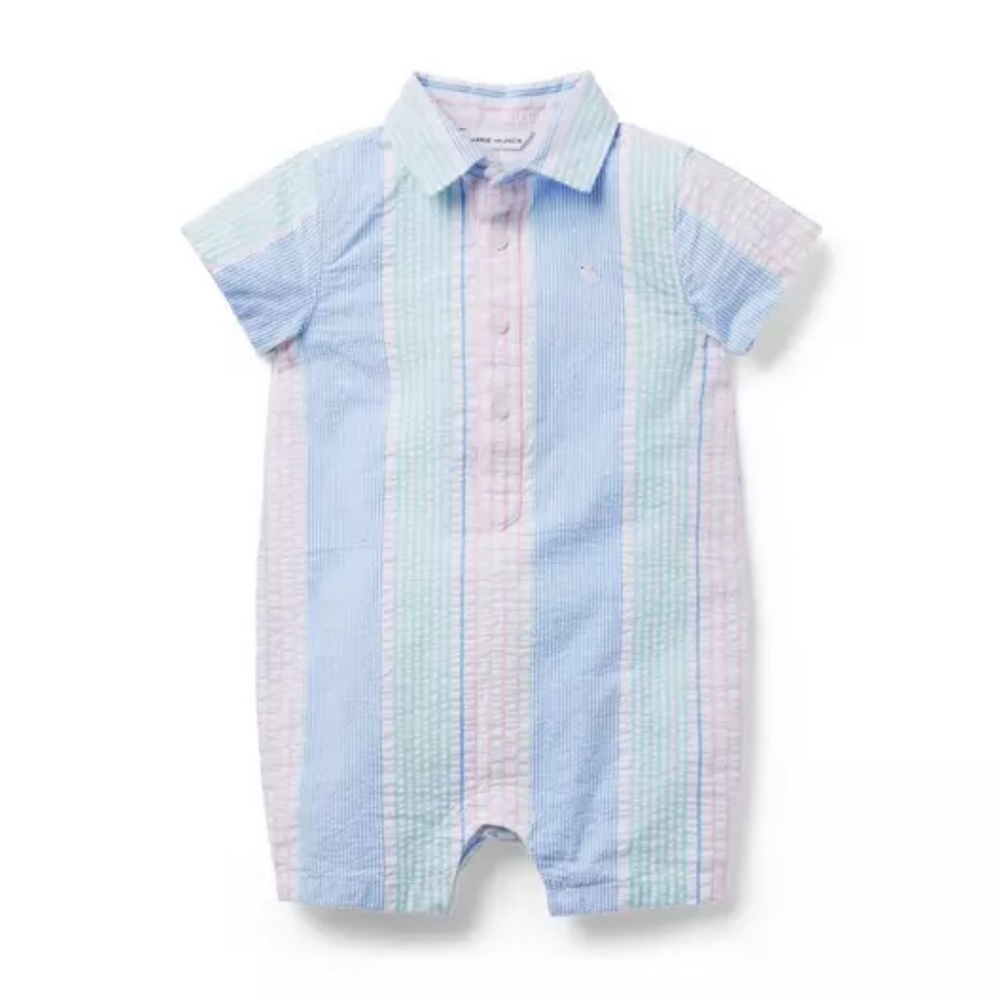 Never Worn Janie and Jack Seersucker Baby Boy Outfit 0-3 Months